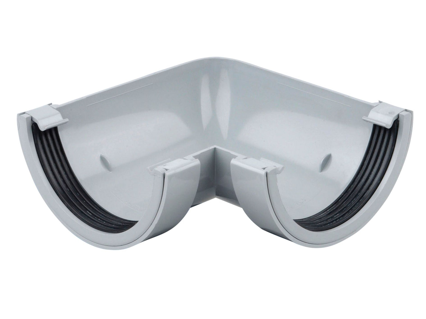 OSMA 0T003 ROUND PVCU GUTTER ANGLE 90deg 112mm 0T003G GREY
