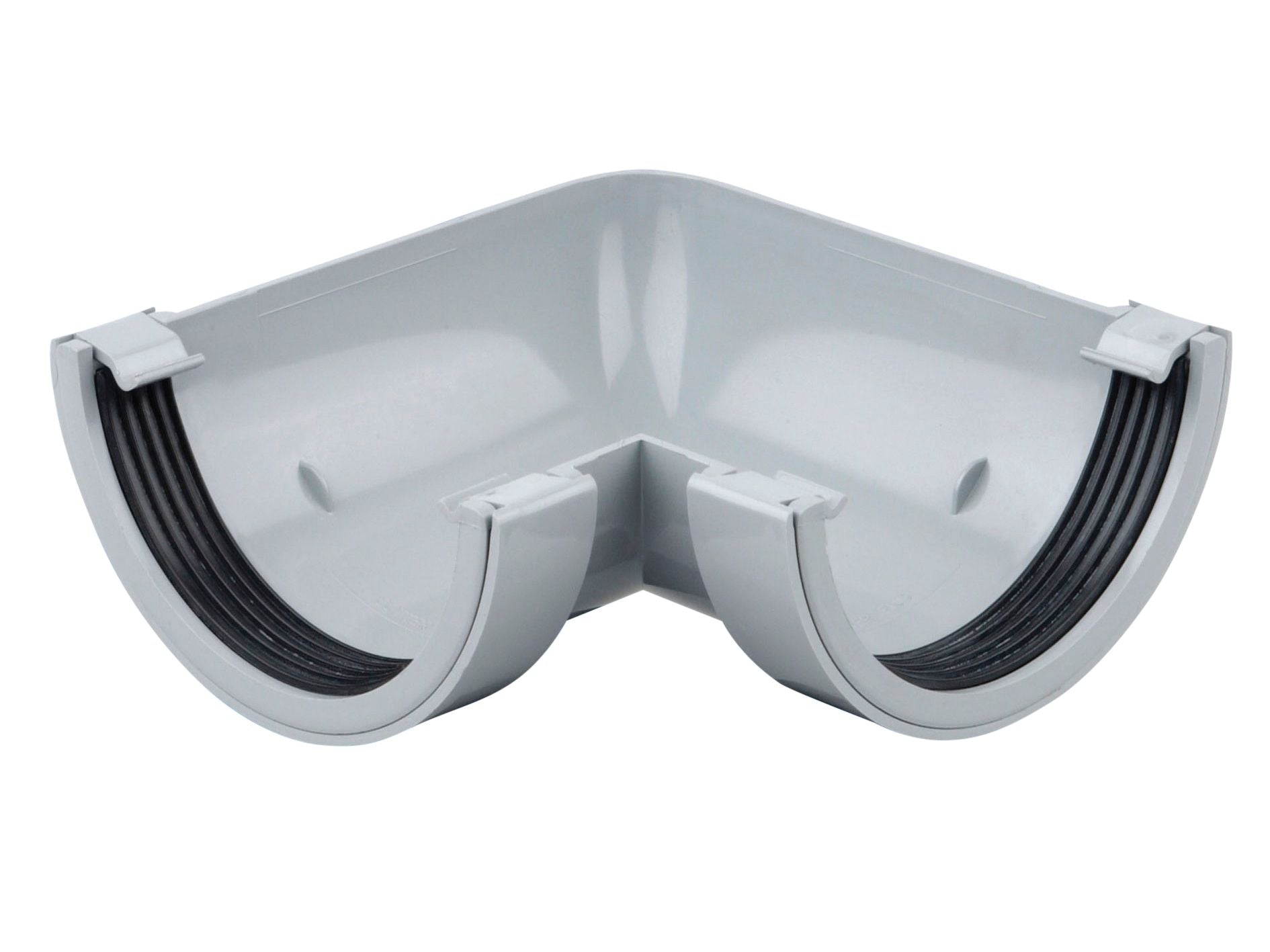 OSMA 0T003 ROUND PVCU GUTTER ANGLE 90deg 112mm 0T003G GREY