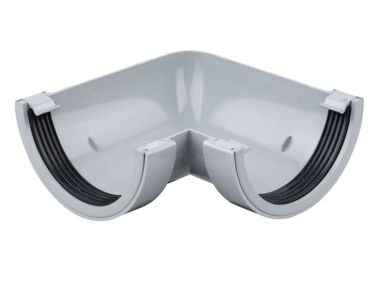 OSMA 0T003 ROUND PVCU GUTTER ANGLE 90deg 112mm 0T003G GREY