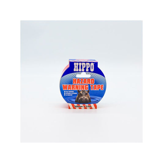 HIPPO HAZARD TAPE 50mm x 33m RED / WHITE H18405