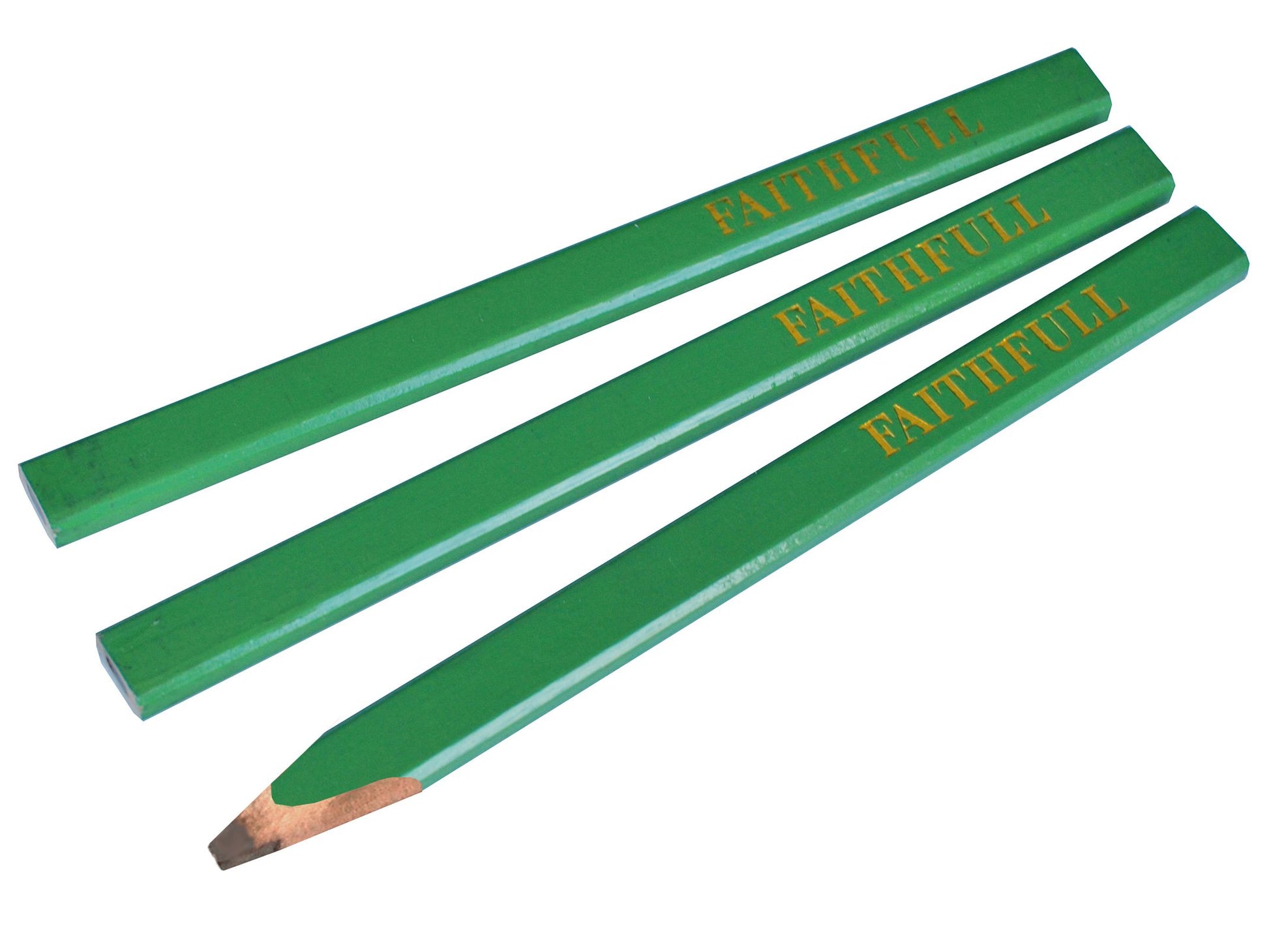 FAITHFULL FAICPG CARPENTERS HARD PENCILS GREEN (PACK 3)