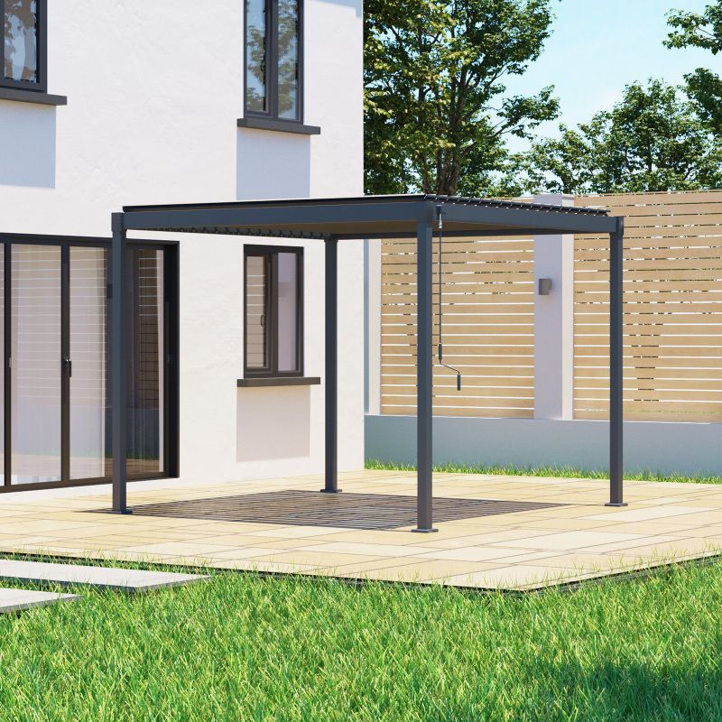 NOVA SHADOW SQUARE PERGOLA 3 x 3m GREY N22293