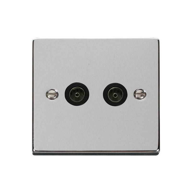 CLICK VPCH066BK TWIN COAXIAL SOCKET NONISOLATED)