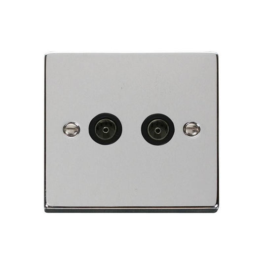 CLICK VPCH066BK TWIN COAXIAL SOCKET NONISOLATED)
