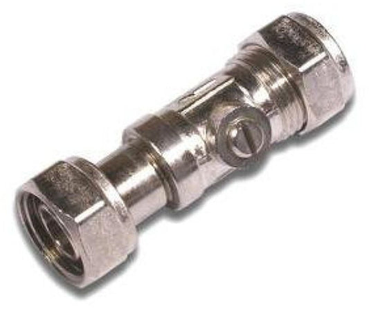 EMBRASS SERVICE VALVE STRAIGHT CP 15mm x 1/2" CHROME WRAS 304807