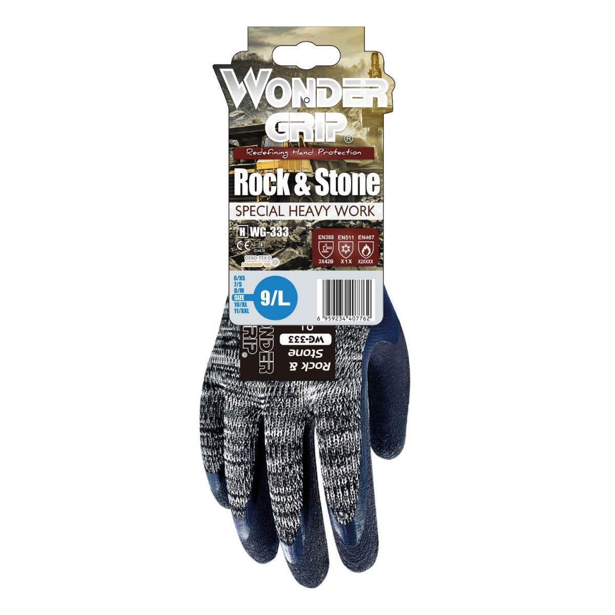 WONDER GRIP ROCK&STONE LATEX PALM THERMAL GLOVES LARGE WG333091