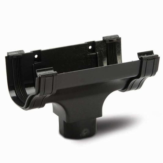POLYPIPE ELEGANCE CAST IRON OGEE GUTTER RUNNING OUTLET CIROG05B BLACK