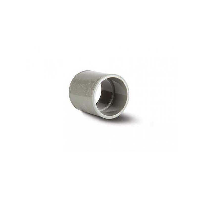 POLYPIPE MUPVC WASTE STRAIGHT COUPLER 40mm MU210 MU210SG SOLVENT GREY
