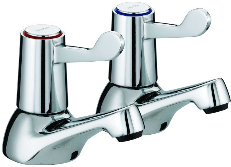BRISTAN VALUE BATH TAPS WITH 3IN LEVERS CD CP PAIR