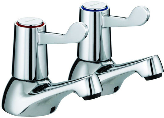 BRISTAN VALUE BATH TAPS WITH 3IN LEVERS CD CP PAIR