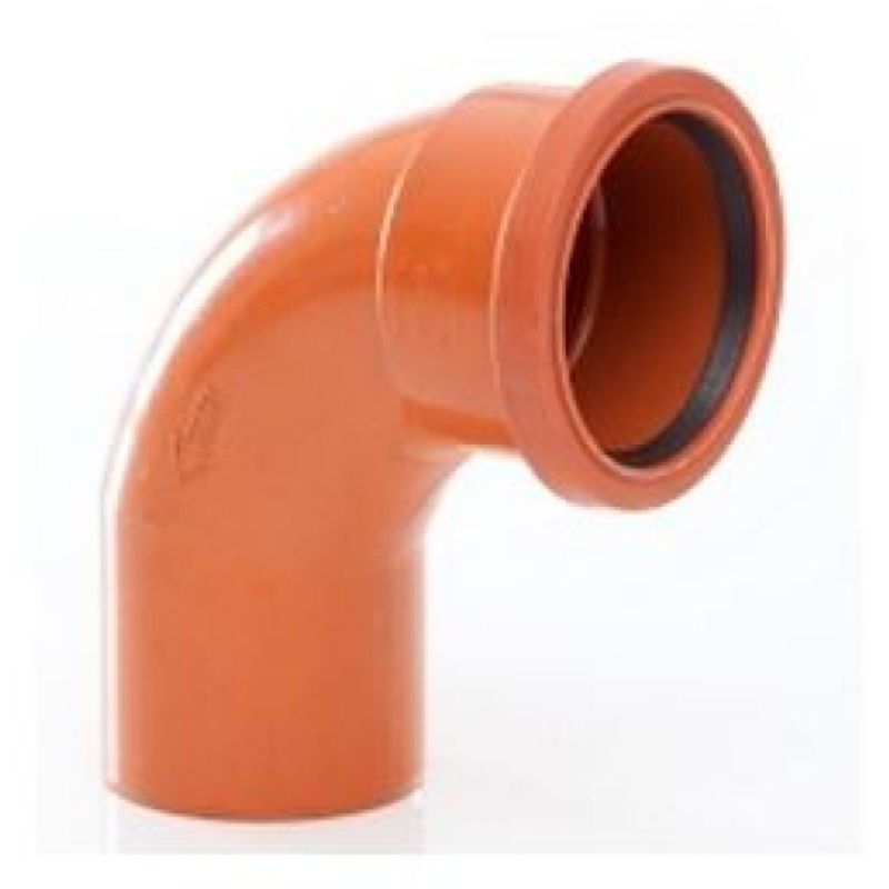 POLYPIPE LONG RADIUS BEND SINGLE SOCKET 110mm x 87.5deg UG412