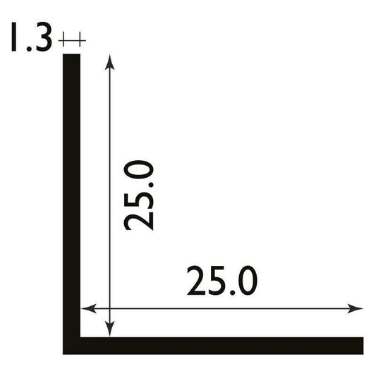 PLASTIC ANGLE 25mm x 2.4m WHITE PVC03