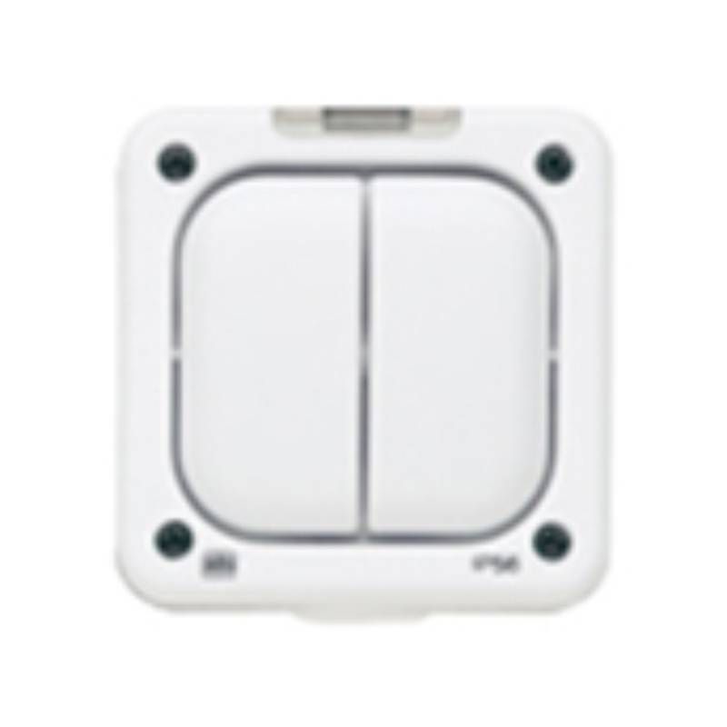 WEW 2-GANG 1-WAY LIGHT SWITCH WEATHERPROOF 10a GREY K56402GRY