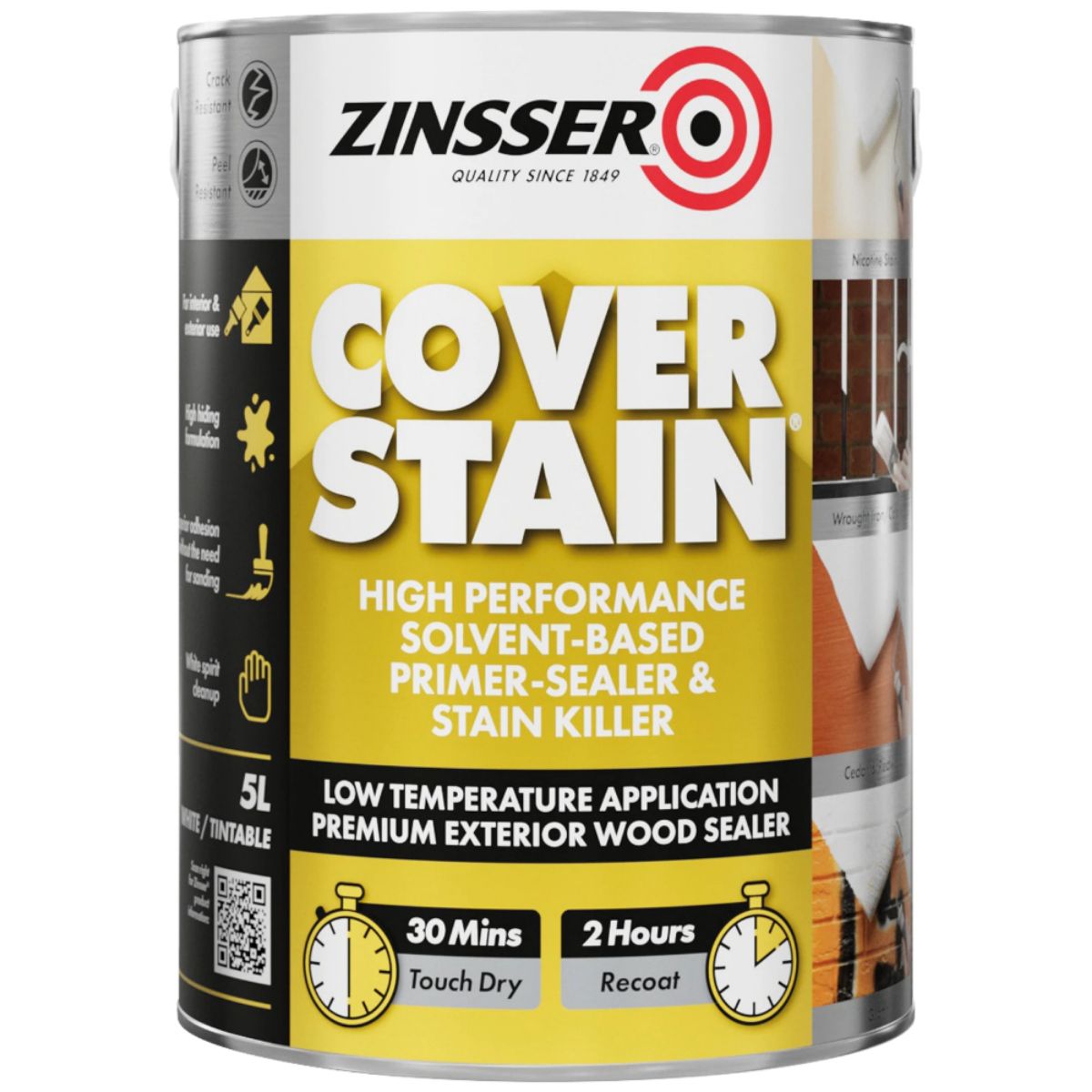 ZINSSER ZN7080001C1 COVERSTAIN INT / EXT PRIMER / SEALER / STAIN BLOCKER 2.5l