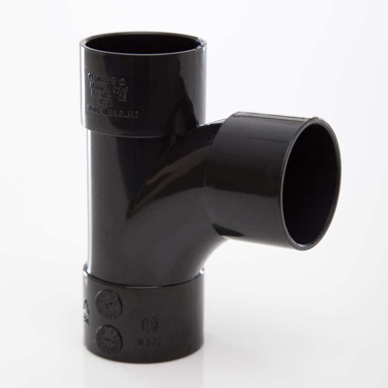 POLYPIPE ABS SWEPT TEE 32mm x 92.5deg WS21 WS21B BLACK