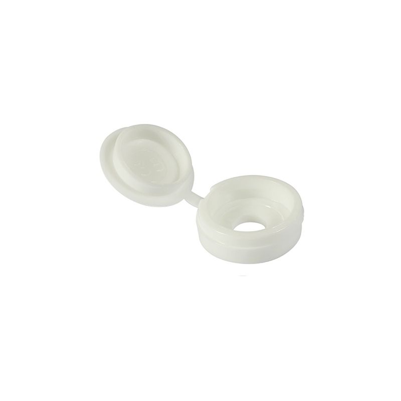 TIMCO HINGED SCREW CAPS No 10-12 WHITE (PACK 50) LHCCWHITEP