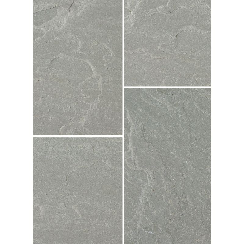BRADSTONE NATURAL SANDSTONE PAVING PATIO PACK 15.3m2 SILVER GREY 07559