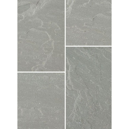 BRADSTONE NATURAL SANDSTONE PAVING PATIO PACK 15.3m2 SILVER GREY 07559