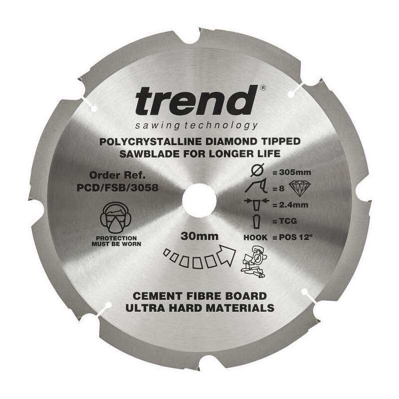 TREND PCD/FSB/3058 PCD FIBRE CEMENT SAW BLADE 8TX30X305MM