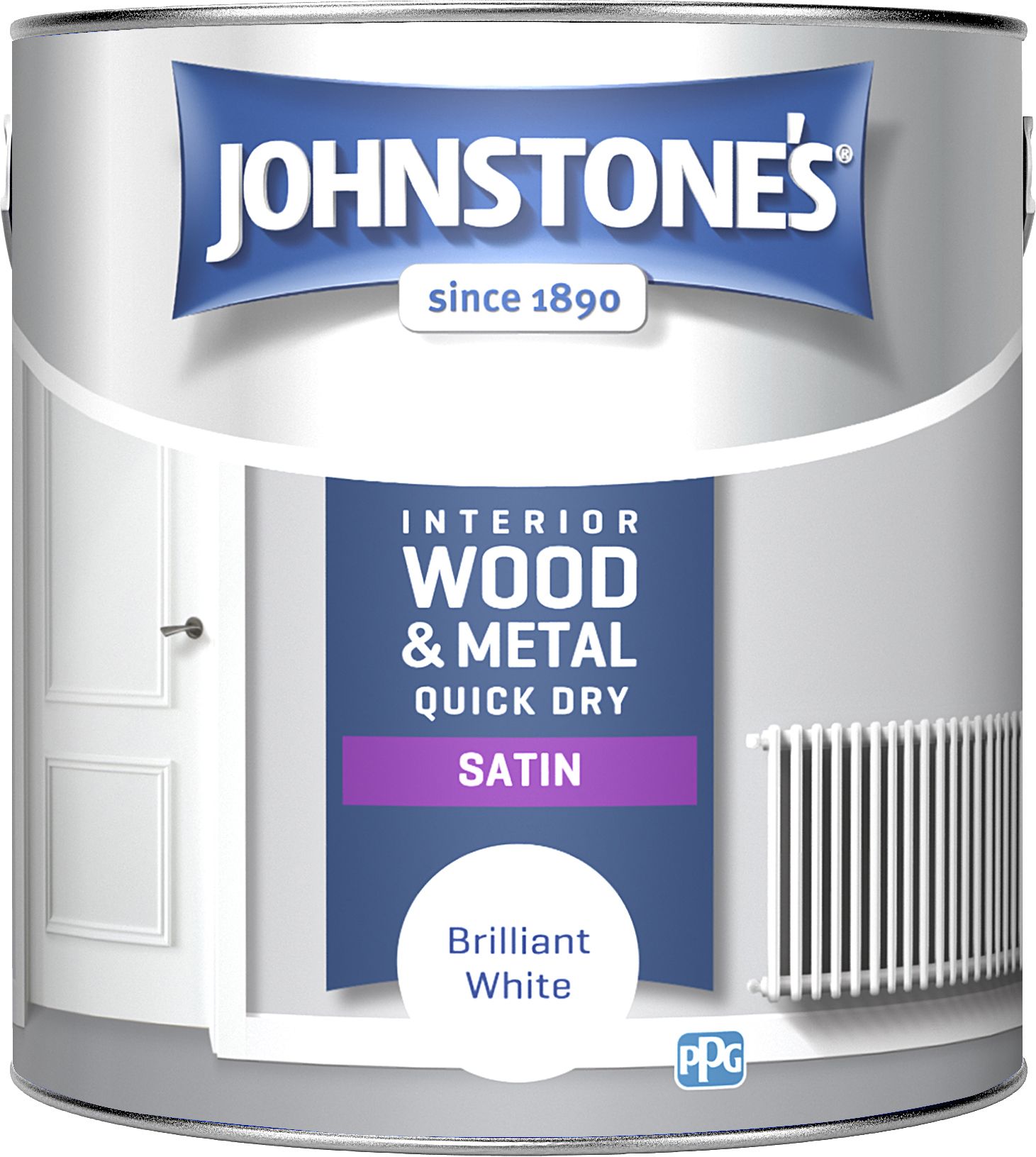 JOHNSTONES ONE COAT SATIN BRILLIANT WHITE 2.5l 303930
