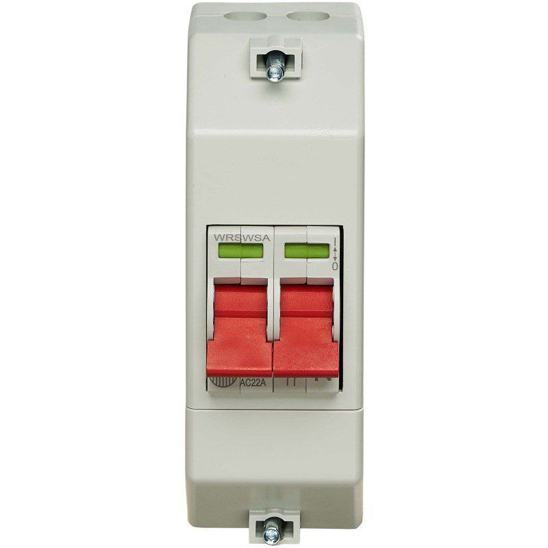 WYLEX RECSW2S 2-POLE ENCLOSED SLIMLINE INSULATED TWIN TERMINAL SUPPLY ISOLATOR 100a