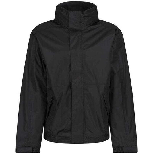 REGATTA TRW297 DOVER FLEECE-LINED BOMBER JACKET BLACK/ASH MEDIUM
