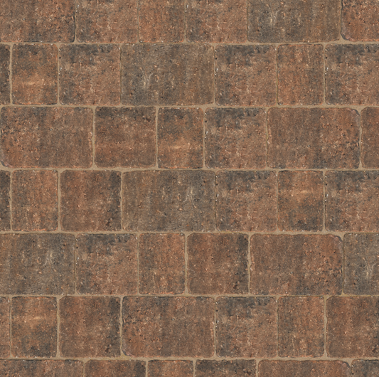 BRADSTONE WOBURN RUMBLED 50mm BLOCK PAVING 100 x 134 x 50mm BRINDLE 48219 (NEW)