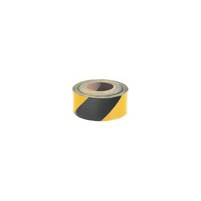 500m BARRIER TAPE BLACK/YELLOW ZEBRA E75BY