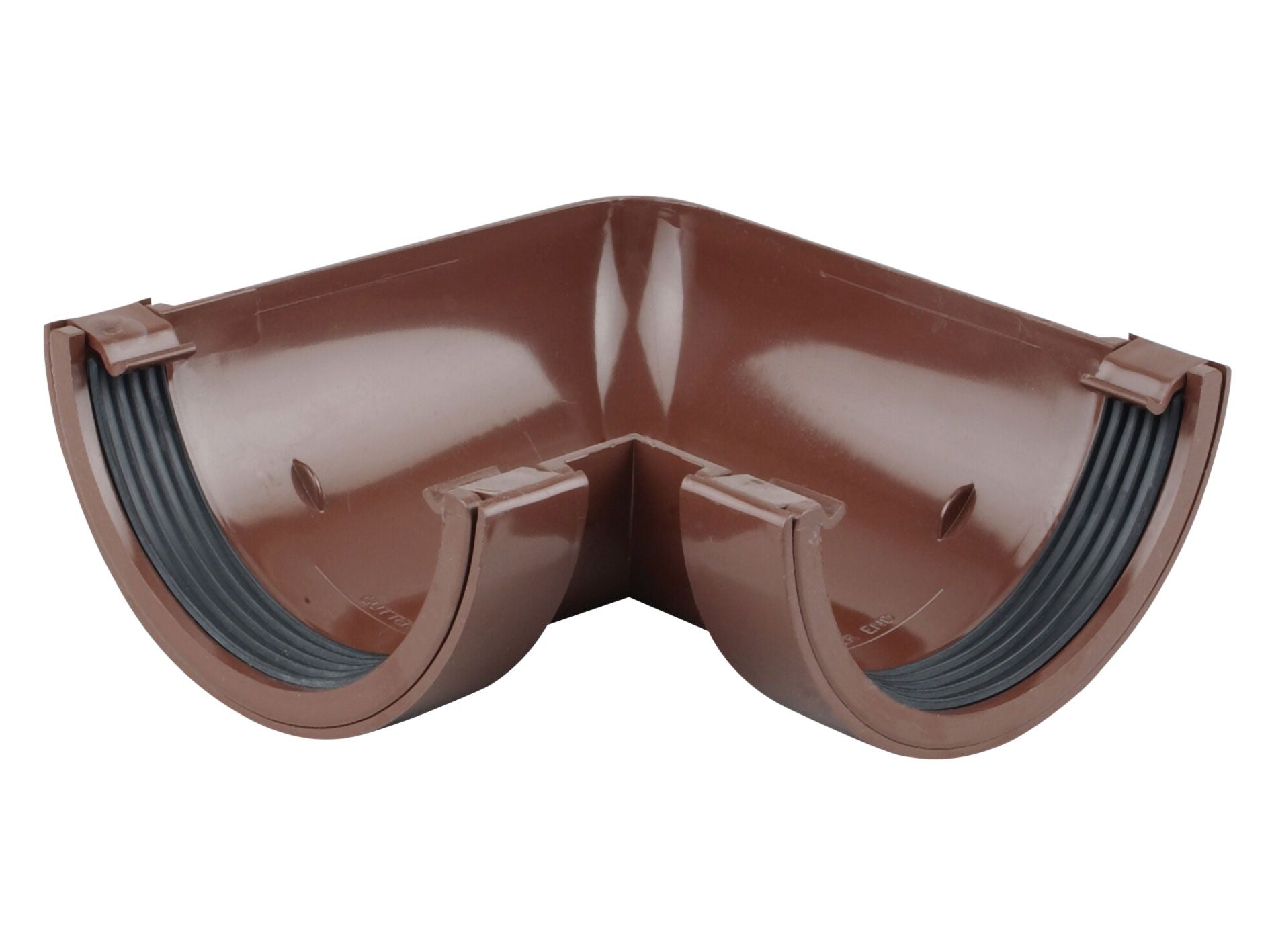 OSMA 0T003 ROUND PVCU GUTTER ANGLE 90deg 112mm 0T003N BROWN