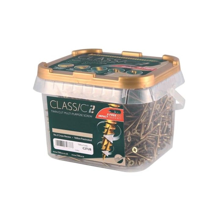 TIMCO STRONG-FIX MULTI-PURPOSE PZ2 CSK SCREWS YELLOW 4.0 x 40mm (TUB 1200) 40040C2TUB