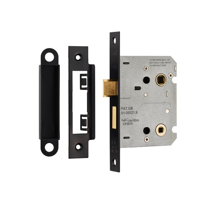 EASI-T BATHROOM LOCK 76mm MATT BLACK BAE5030MB/RP