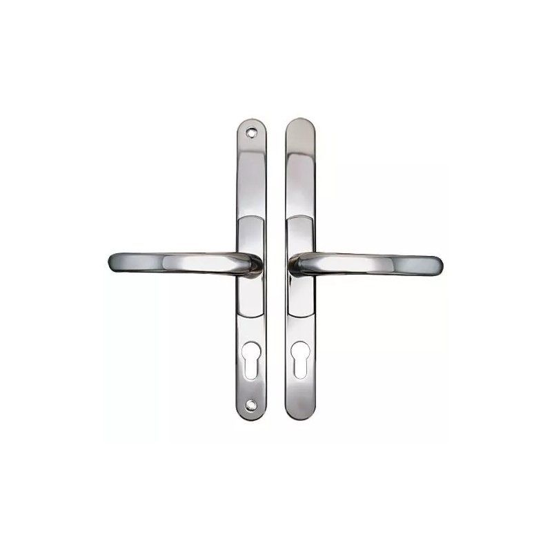 DUFFELLS VERSA LEVER UPVC DOOR HANDLE 62-95 PZ SPRUNG 260mm CENTRE POLISHED CHROME V-HAN92B