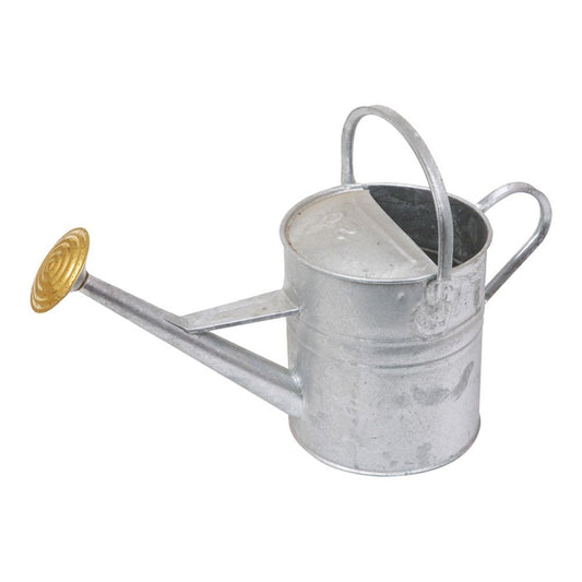 GALVANISED WATERING CAN C/W ROSE MGWC