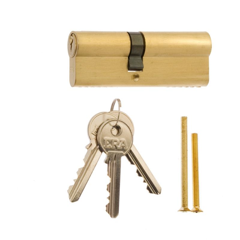ERA 6 PIN EURO DOUBLE CYLINDER 40/50 BRASS VISI PACK 4082-32