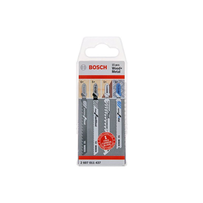 BOSCH 2607011437 PACK OF 15 WOOD & METAL JIGSAW BLADES