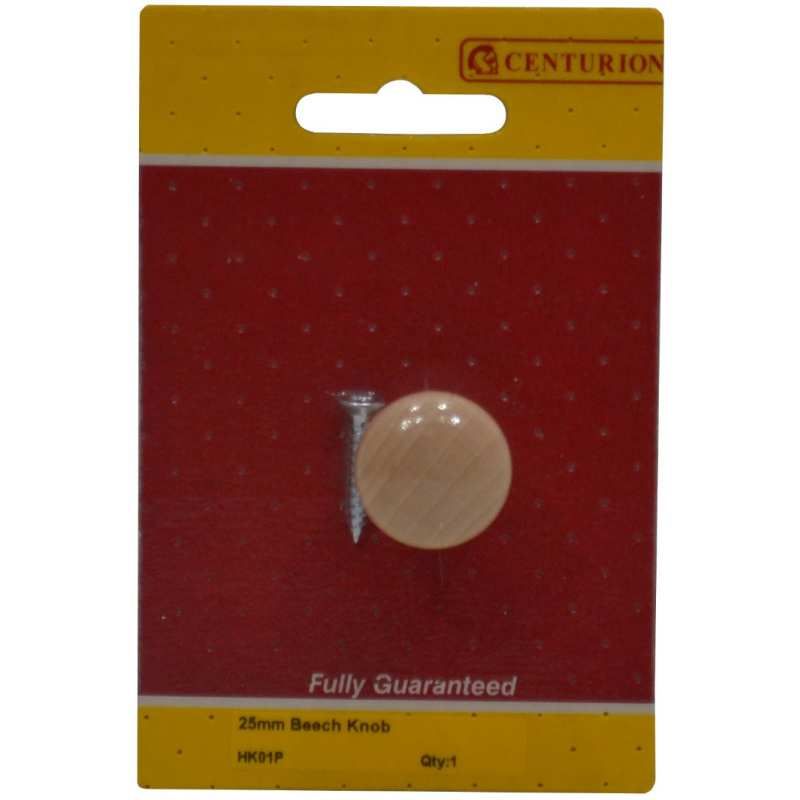 CENTURION HK01P CUPBOARD KNOB 25mm BEECH