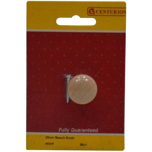 CENTURION HK01P CUPBOARD KNOB 25mm BEECH