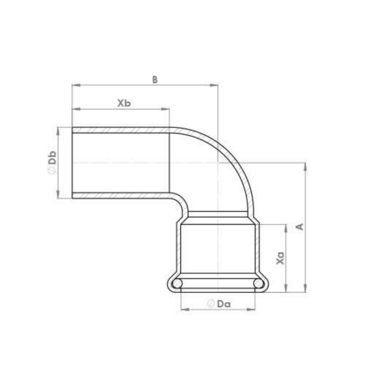 FLOWFLEX COPPER PRESS STREET ELBOW 15mm 6092M.15B