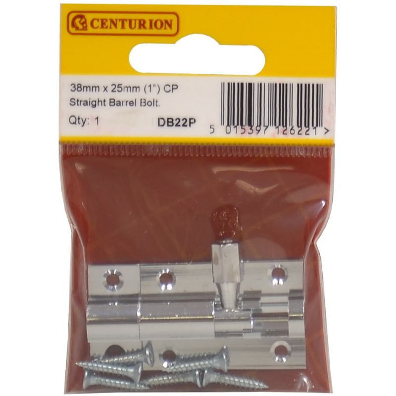 CENTURION DB22P CHROME 38mm DOOR BOLT