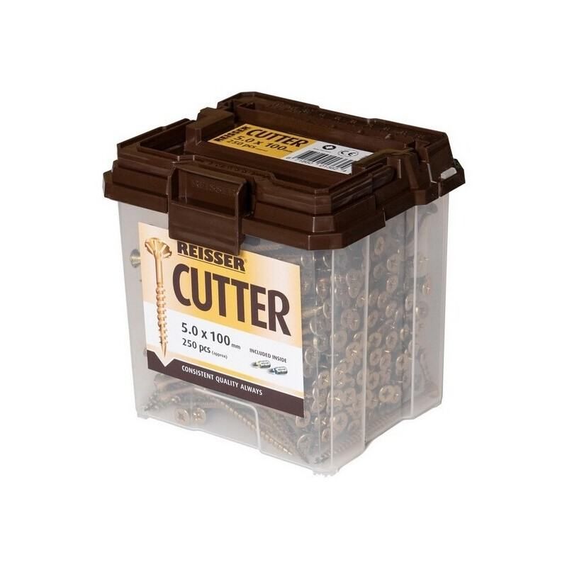 REISSER CUTTER WOODSCREWS 4 X 40MM HIGH PERFORMANCE CSK SCREWS (TUB OF 1200)