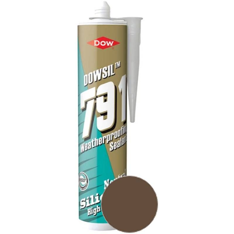 DOW 791 WEATHER PROOFING SILICONE SEALANT 310ml BROWN 791BR 4024908