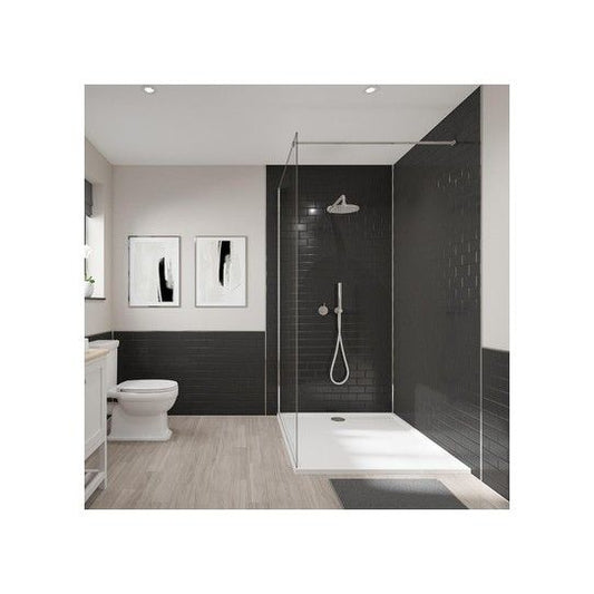 WETWALL WALL TILE 3 x 1220 x 2440mm BLACK GLOSS COMPOSITE COM-GBLACK-HORIZ