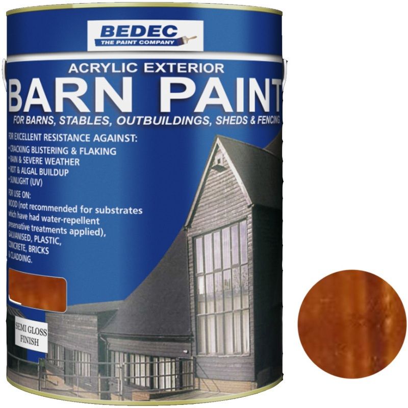 BEDEC SEMI GLOSS BARN PAINT 5l JACOBEAN WALNUT BEDE2AK1296/46