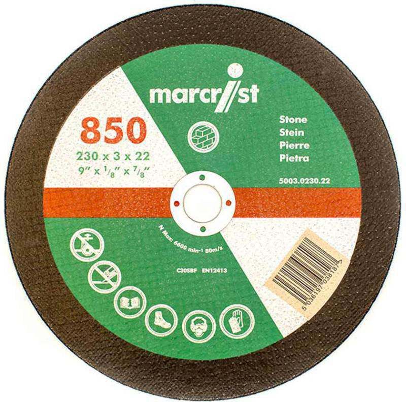 MARCRIST 850 STONE CUTTING DISC 230 x 3 x 22mm FLAT 5003.0230.22