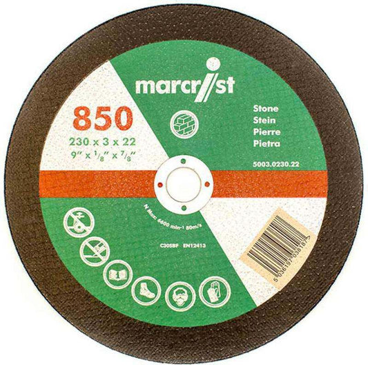 MARCRIST 850 STONE CUTTING DISC 230 x 3 x 22mm FLAT 5003.0230.22