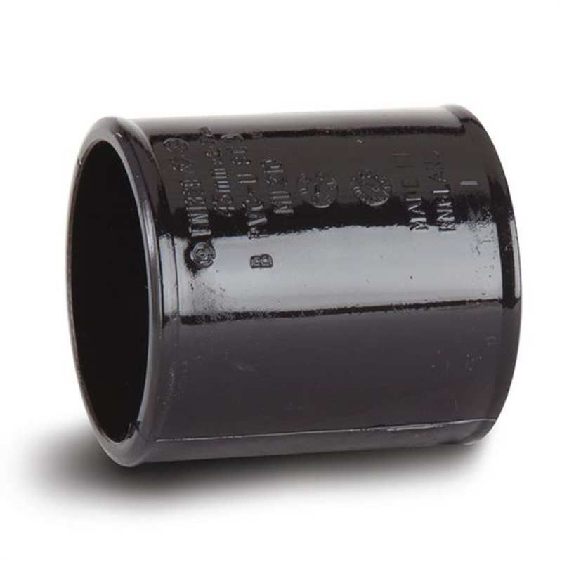 POLYPIPE MUPVC WASTE STRAIGHT COUPLER 40mm MU210 MU210B BLACK