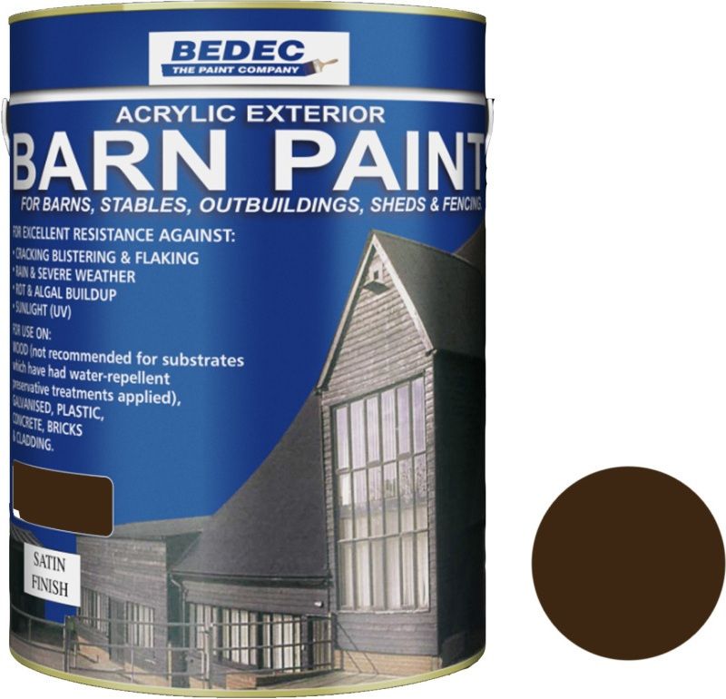 BEDEC SATIN BARN PAINT 5l CHESTNUT BEDE2AV2009/46