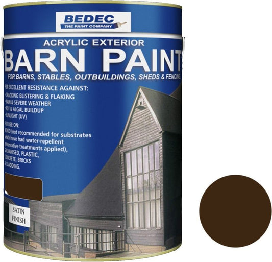 BEDEC SATIN BARN PAINT 5l CHESTNUT BEDE2AV2009/46