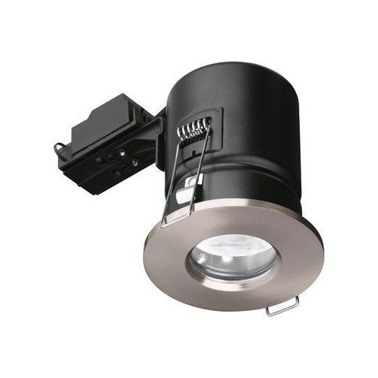 AURORA GU10 IP65 DOWNLIGHT FIRE RATED FIXED LOCK RING SATIN NICKEL EN-FD103SN