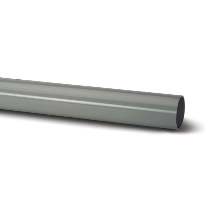 POLYPIPE RAINWATER ROUND DOWNPIPE 68mm x 2.5m RR121G GREY